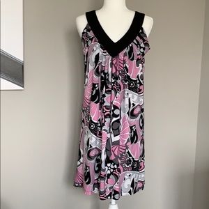 Dress barn pink V-neck A-line Sleeveless dress